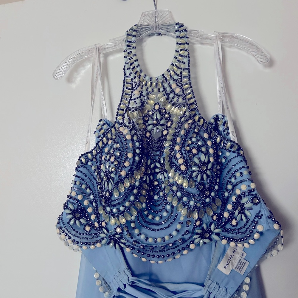 Blue Beaded Halter Top